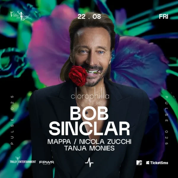 Bob Sinclar al Villa Delle Rose 22 agosto 2025. Biglietti e Tavoli