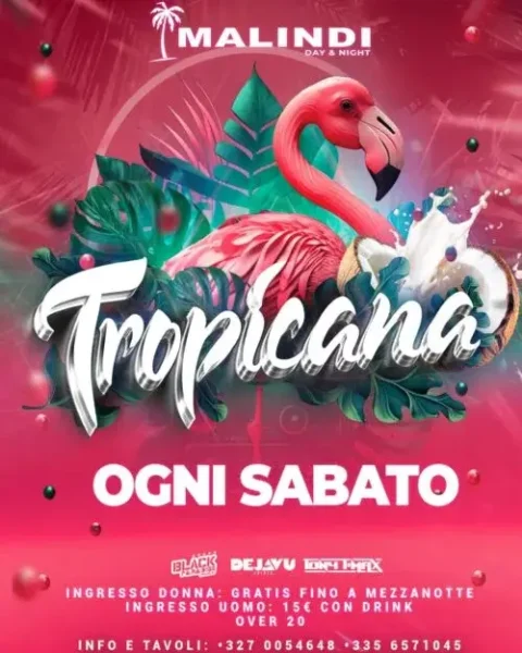 Tropicana al Malindi Biky Beach 02 agosto 2025. Biglietti