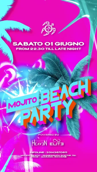 Mojito Beach Party al Mojitobeach 01 giugno 2025. Biglietti e Tavoli