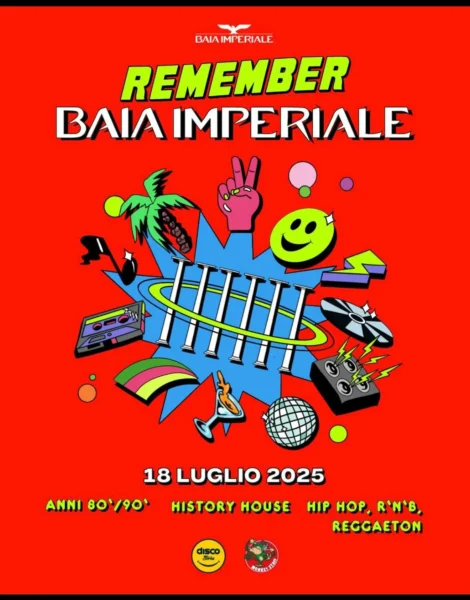 La Notte Dei 90 al Baia Imperiale 18 luglio 2025. Biglietti e Tavoli