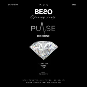 Pulse al Beso Club 07 giugno 2025. Biglietti e Tavoli
