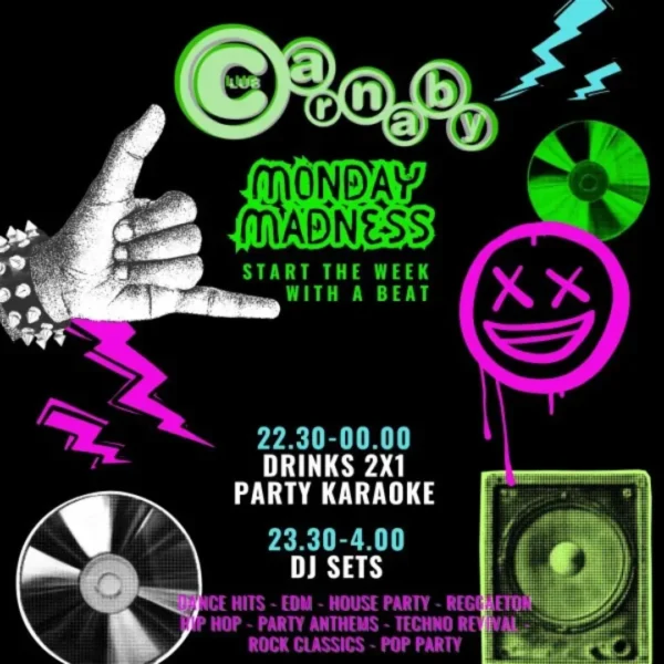 Monday Madness al Carnaby 07 luglio 2025. Biglietti e Tavoli