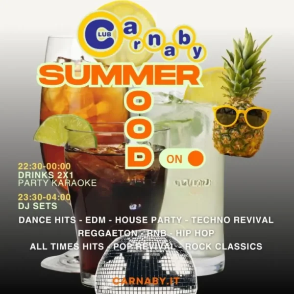 Summer Mood al Carnaby 03 settembre 2025. Biglietti e Tavoli