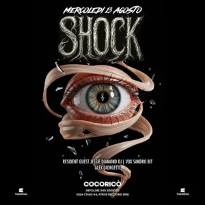 Shock al Cocorico Riccione 13 agosto 2025. Biglietti e Tavoli