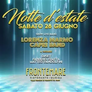 Capri Band al Frontemare 28 giugno 2025. Biglietti e Tavoli