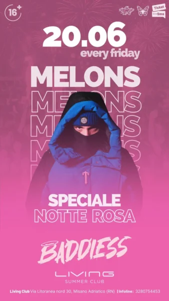 Baddiess al Living Disco 20 giugno 2025. Biglietti e Tavoli