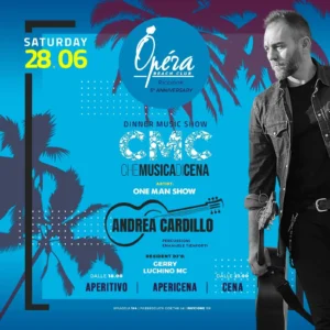 Andrea Cardillo al Opera 28 giugno 2025. Biglietti e Tavoli