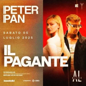 Il Pagante al Peter Pan 05 luglio 2025. Biglietti e Tavoli