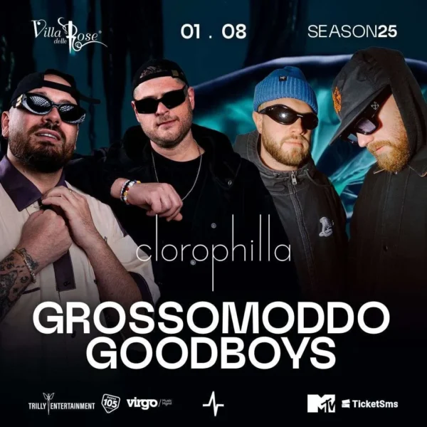Clorophilla Festival Grossomoddo al Villa Delle Rose 1 agosto 2025. Biglietti e Tavoli