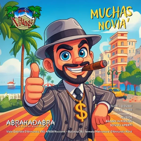 Muchas Novia al Beach Village 10 luglio 2025. Biglietti e Tavoli