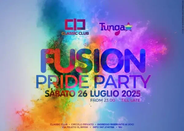 Fusion Pride al Classic Club 26 luglio 2025. Biglietti