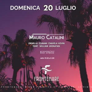 Mauro Catalini al Frontemare 20 luglio 2025. Biglietti e Tavoli