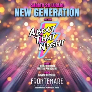 About Tha Night al Frontemare 26 luglio 2025. Biglietti e Tavoli