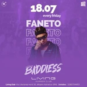 Baddiess al Living Disco 18 luglio 2025. Biglietti e Tavoli