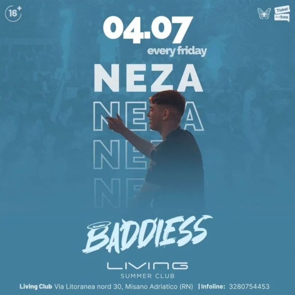 Neza al Living Disco 04 luglio 2025. Biglietti e Tavoli