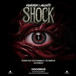 Shock al Cocorico Riccione 1° agosto 2025. Biglietti e Tavoli