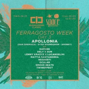 Apollonia al Classic Club 15 agosto 2025. Biglietti
