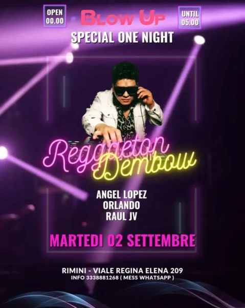 Special One Night al Blowup 02 settembre 2025. Biglietti e Tavoli