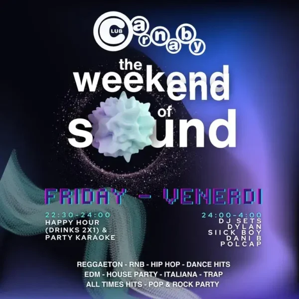 The Weekend Sound al Carnaby 12 settembre 2025. Biglietti e Tavoli
