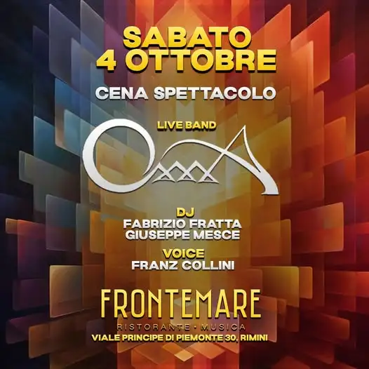 Oxxxa al Frontemare 04 ottobre 2025. Biglietti e Tavoli