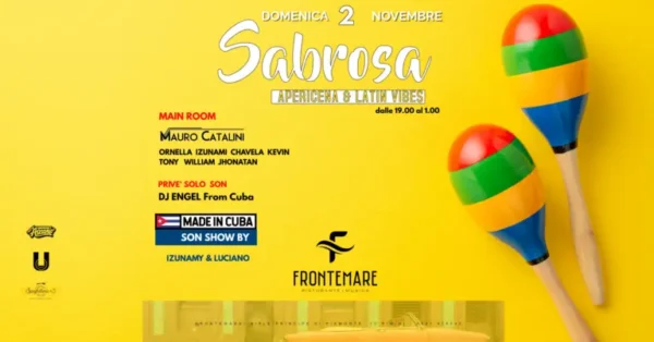 Sabrosa al Frontemare 02 novembre 2025. Biglietti e Tavoli