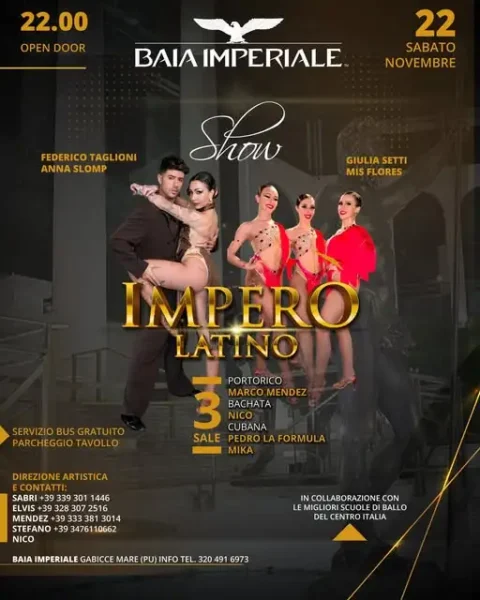 Impero Latino al Baia Imperiale 22 novembre 2025. Biglietti