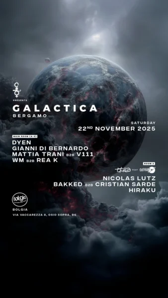 Galactica Bergamo al Bolgia 22 novembre 2025. Biglietti e Tavoli