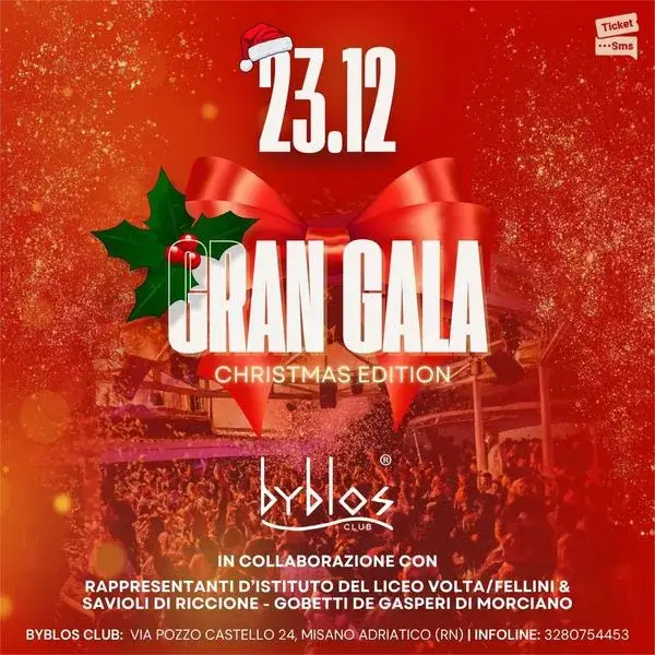 Gran Gala Di Natale al Byblos 23 dicembre 2025. Biglietti e Tavoli