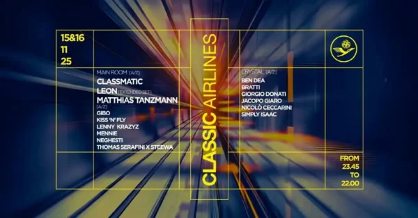 Classic Arilines al Classic Club 15 novembre 2025. Biglietti