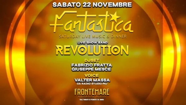 Fantastica al Frontemare 22 novembre 2025. Biglietti e Tavoli