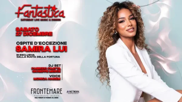 Samira Lui al Frontemare 27 dicembre 2025. Biglietti e Tavoli