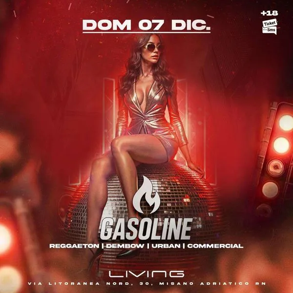 Gasoline al Living Disco 07 dicembre 2025. Biglietti e Tavoli