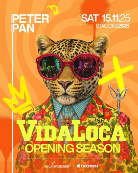 Vida Loca al Peter Pan 15 novembre 2025. Biglietti e Tavoli