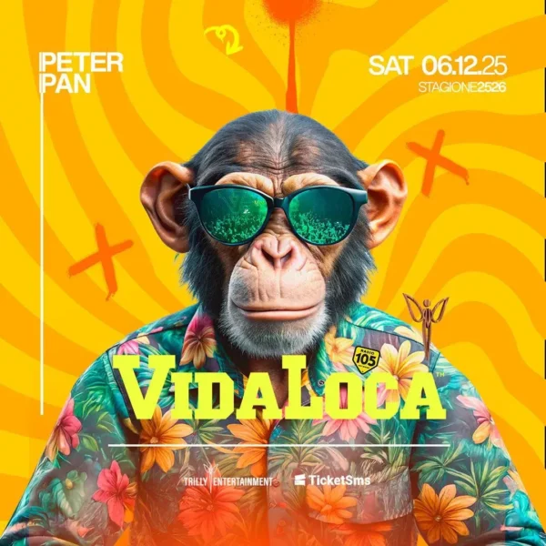 Vida Loca al Peter Pan 06 dicembre 2025. Biglietti e Tavoli