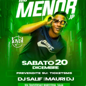 Mc Menor Jp Live al Wonderland Club 20 dicembre 2025. Biglietti e Tavoli