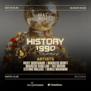 History 1990 al Matis Bologna 21 marzo 2026.  Tavoli