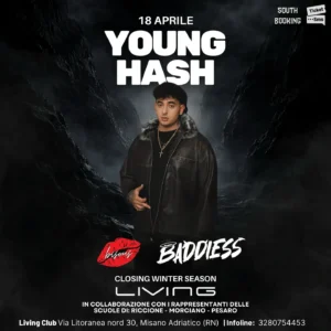 Young Hash al Living Disco 18 aprile 2026. Ticket Tavoli