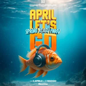 Beach Party al Samsara Riccione 12 aprile 2026.  Tavoli