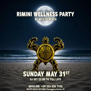Rimini Wellness Party al Mojitobeach 31 maggio 2026. Ticket Tavoli