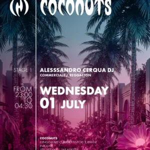 Alessandro Cerqua al Coconuts 01 luglio 2026. Ticket Tavoli