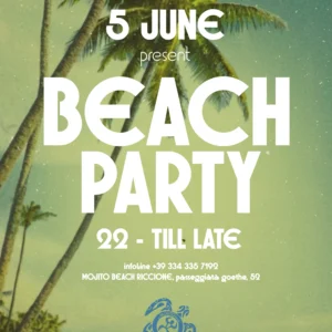 Beach Party al Mojitobeach 05 giugno 2026. Ticket Tavoli