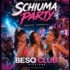 Schiuma Party al Beso Club 08 luglio 2026. Ticket Tavoli