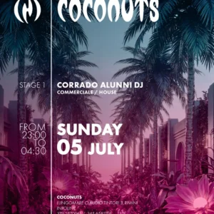 Corrado Alunni al Coconuts 05 luglio 2026. Ticket Tavoli
