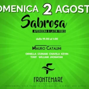 Sabrosa al Frontemare 02 agosto 2026. Ticket Tavoli
