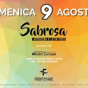 Sabrosa al Frontemare 09 agosto 2026. Ticket Tavoli