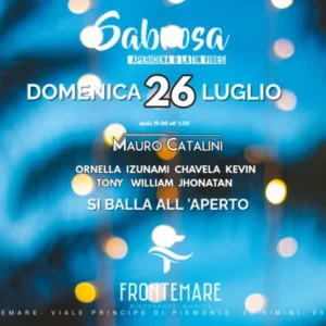 Sabrosa al Frontemare 26 luglio 2026. Ticket Tavoli
