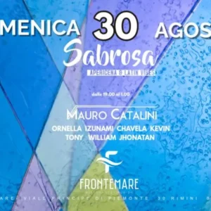 Sabrosa al Frontemare 30 agosto 2026. Ticket Tavoli