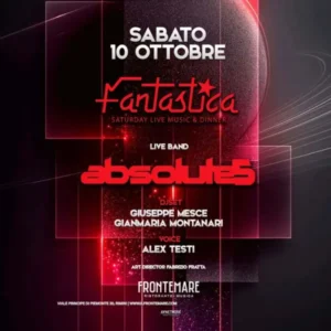 Absolute5 al Frontemare 10 ottobre 2026. Ticket Tavoli