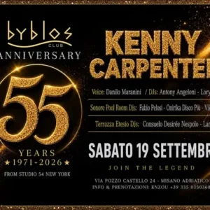 Kenny Carpenter al Byblos 19 settembre 2026. Ticket