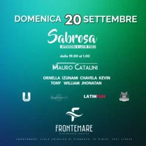 Sabrosa al Frontemare 18 ottobre 2026. Ticket Tavoli